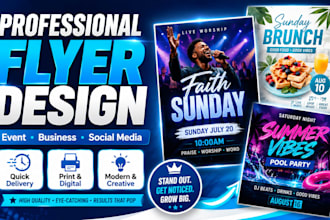 design eye catching event flyer, party flyer and business poster design