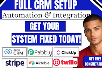 setup zoho crm  twilio stripe clickup pabbly chatgpt pipedrive notion automation