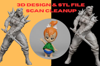 do 3d scan cleanup, stl file repair, mesh repair stl to step reverse engineering