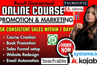 do udemy online course marketing teachable kajabi online course promotion