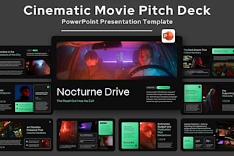 create cinimatic film pitch deck presentation for movie, TV series, or TV shows