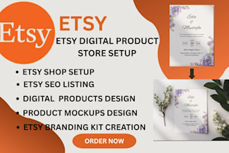 design etsy digital products seo listing etsy shop store setup etsy shop set up