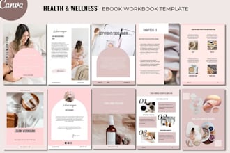 design self help ebook, fitness ebook, minimalist canva ebook, yoga workbook