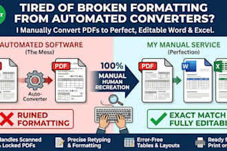 manually convert PDF to editable word or excel