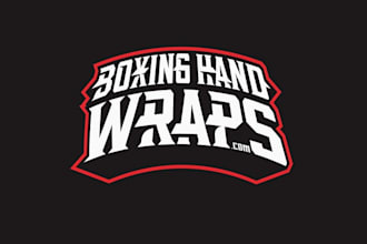 design seeking word mark boxing hand wraps logo