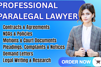 draft legal documents contracts agreements and motions with paralegal precision