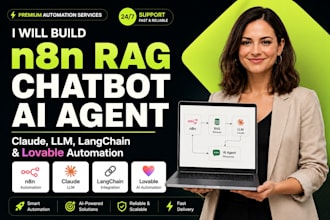 build n8n rag chatbot ai agent, claude, llm, langchain and lovable automation