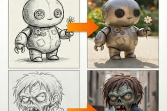 convert sketch to 3d realistic image ai powered
