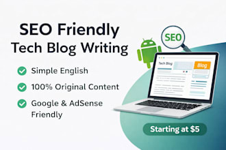 write SEO friendly tech blog posts in simple english