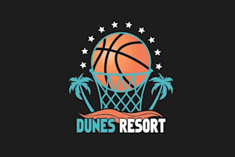 make modern dunes resort basketball court logo