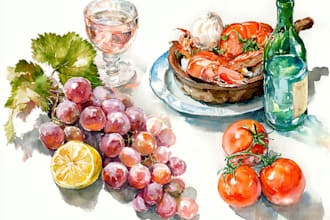 draw food or drink in my illustration style
