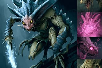 draw fantasy creatures or monsters