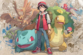 draw you as a pokemon trainer and your team with background