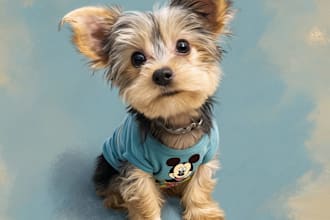 pet portrait into cute disney style