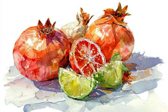 draw watercolor food illustration