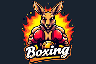 design high quality kangaroo boxing logo