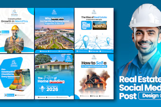 design high converting real estate social media posts for agents