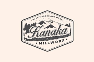 create a vintage rustic mill working logo for you