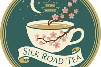 design a charming and elegant tea house logo for your brand