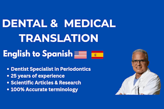translate from english to spanish dental and medical content
