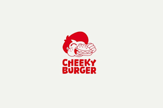design unique cheeky burger logo
