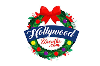 make hollywood wreaths christmas holiday business logo