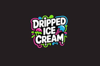 design dripped ice cream logo