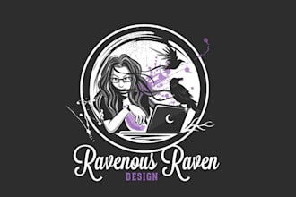 create a premium gothic dark woman mascot logo design