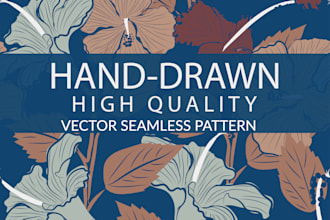hand drawn digital vector pattern for fabric wallpaper and branding