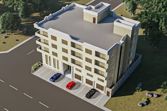 upgrade 3d residential building, multifamily housing, apartment exterior render