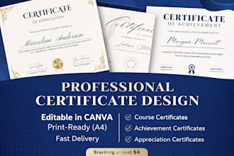 custom certificates for courses, events and awards