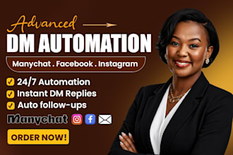 setup ai chatbot, instagram, facebook dm automation with manychat