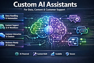 build ai assistants for data handling, content, customer support, ai development