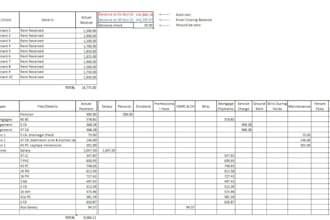 provide bookkeeping and excel support for property