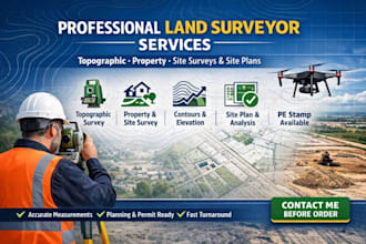 deliver professional land surveyor topography and site plan services