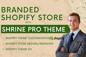 setup shopify store with latest shrine pro theme, branded shopify dropshipping