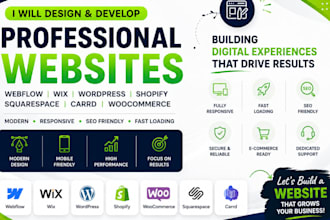 develop webflow wix shopify wordpress squarespace carrd website