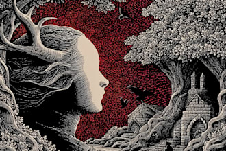 create stunning linocut or woodcut style illustrations