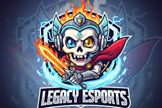 create a modern skull mascot logo with t shirt design