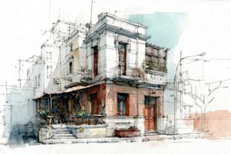 draw illustrations or sketches of your house and buildings
