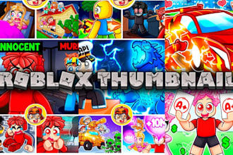 design pro cartoon roblox avatar gfx thumbnails, gaming thumbnail roblox logo
