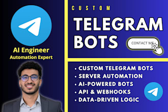 be your expert telegram bot developer