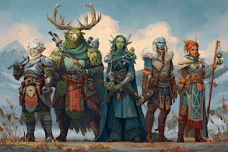 design custom dnd party portraits and group art