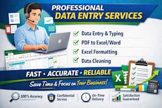 do data entry, pdf to excel, scanned image to excel