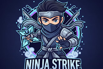 design a modern ninja mascot logo with t shirt design