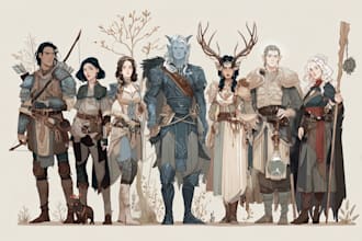 do a watercolor or fantasy portrait and dnd party