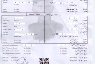 legally arrange divorce decree and union council certificate for overseas