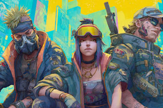 design a futuristic cyberpunk character for your project