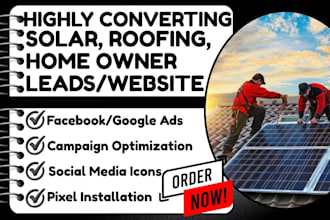 generate solar leads roofing home owner hvac leads and build solar website