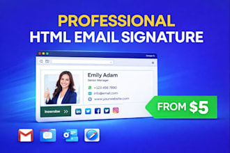 create a HTML email signature clickable